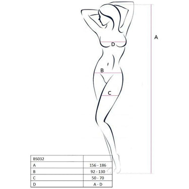 Bodystocking a Rete Sexy Passion Crothless Aperto Nero Taglia Unica